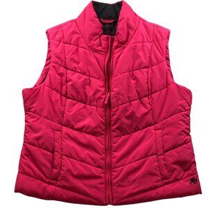 Aeropostale Women's Quilted Puffer Vest XL Red Sleeveless Zip-Up